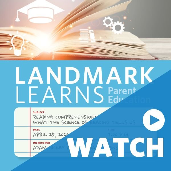 Watch link to landmark learns free webinar on reading